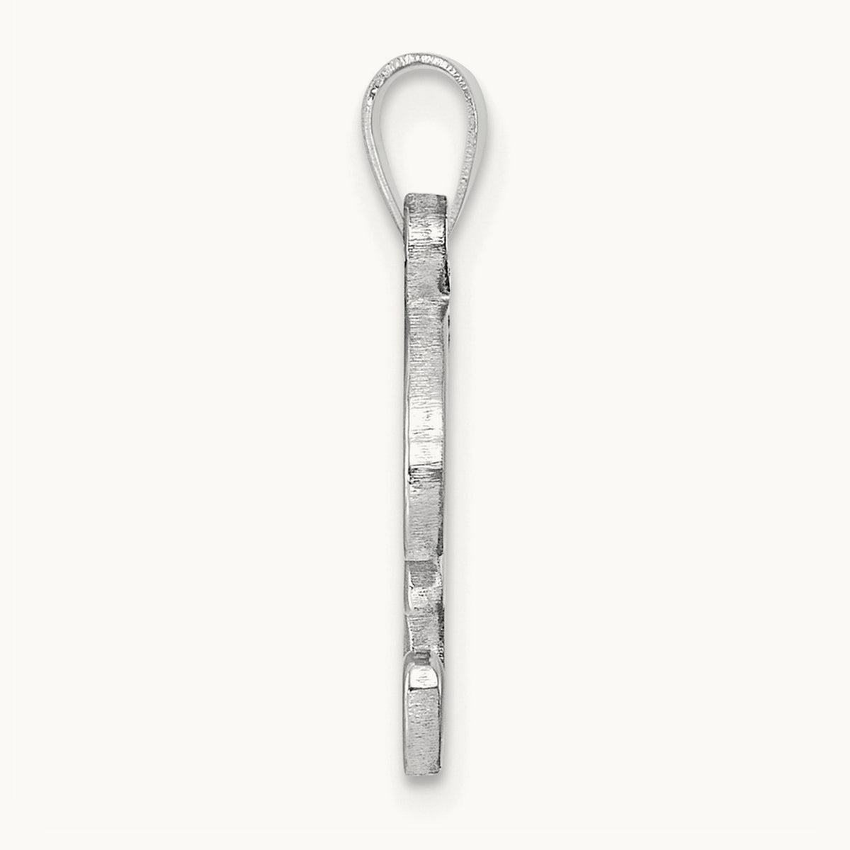 White Gold Script Letter P Initial Pendant, 14K White Gold