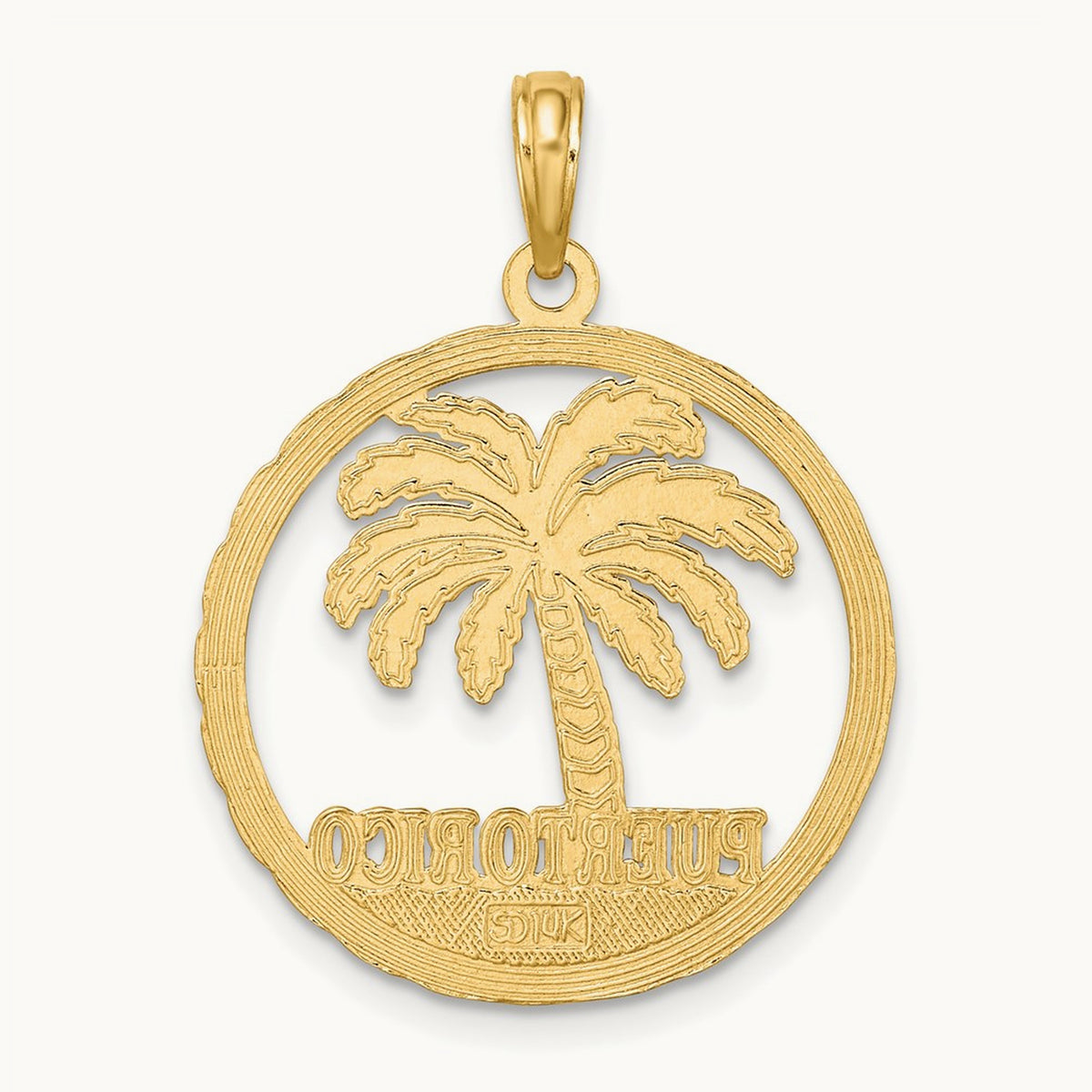 PUERTO RICO Palm Tree Charm, 14K