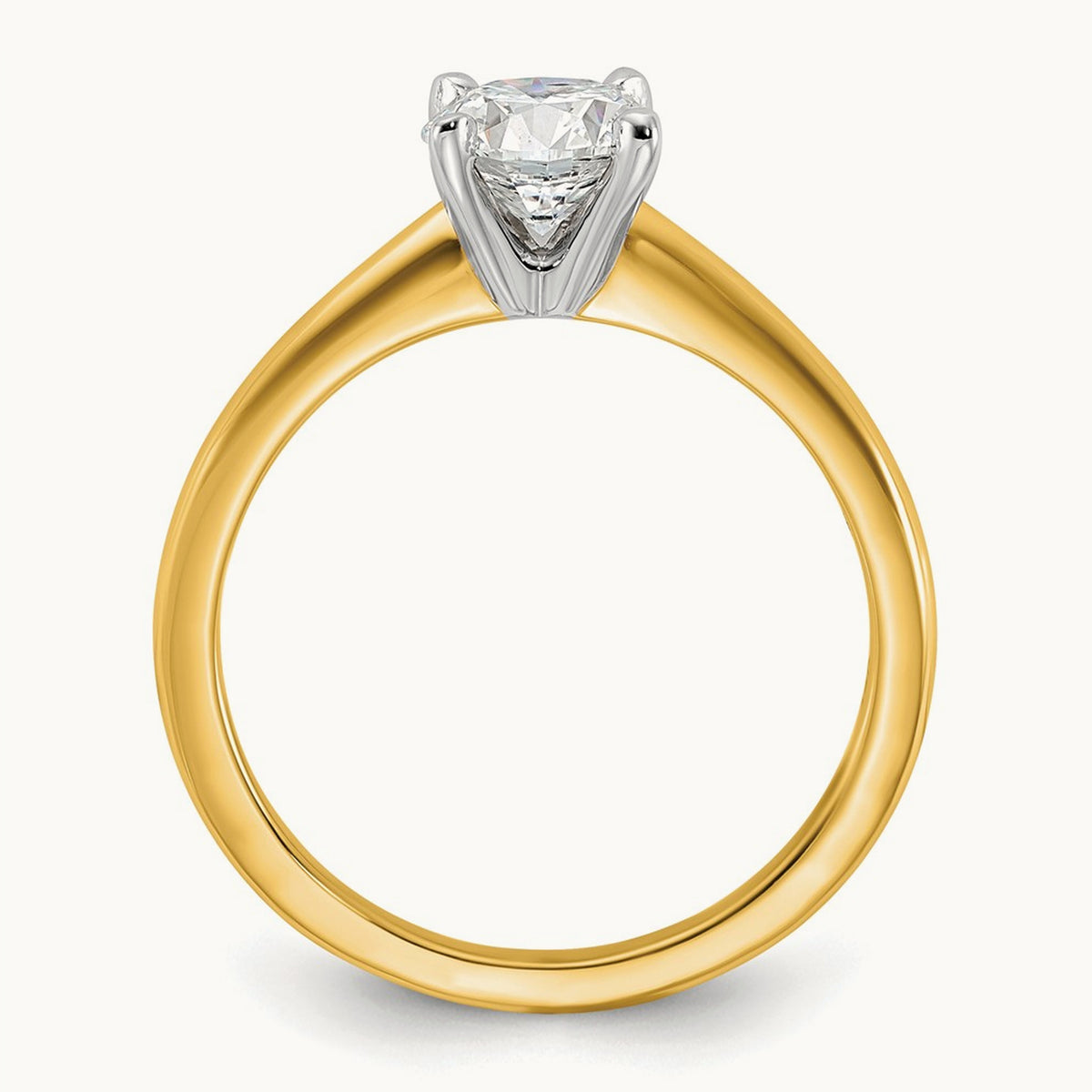Round Solitaire Engagement Ring, 0.25-5.00 ct tw Lab-Grown Diamond — 1 ct, 14K Two-Tone