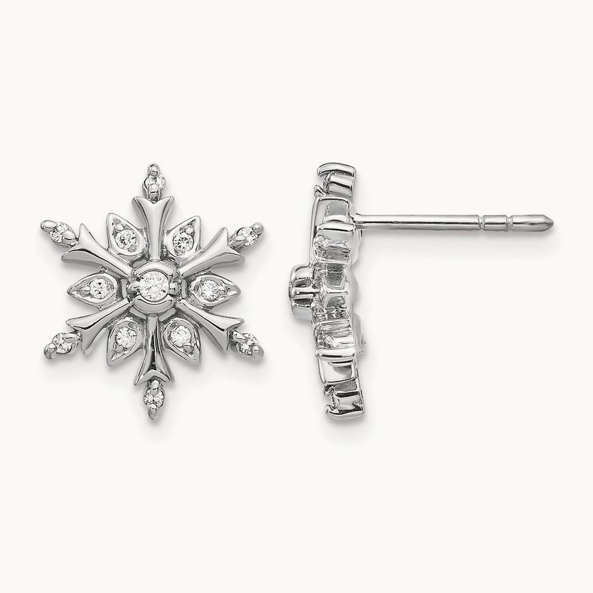 Snowflake Post Earrings, 0.15 ct tw Lab-Grown Diamond