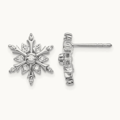 Snowflake Post Earrings, 0.15 ct tw Lab-Grown Diamond