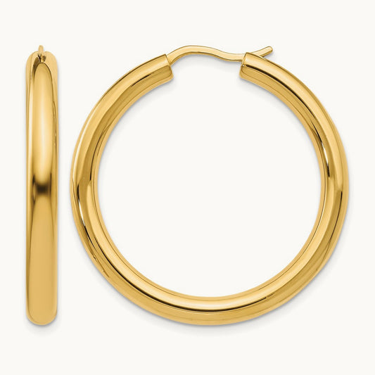Tube Earrings — Yellow Gold, 3.5mm