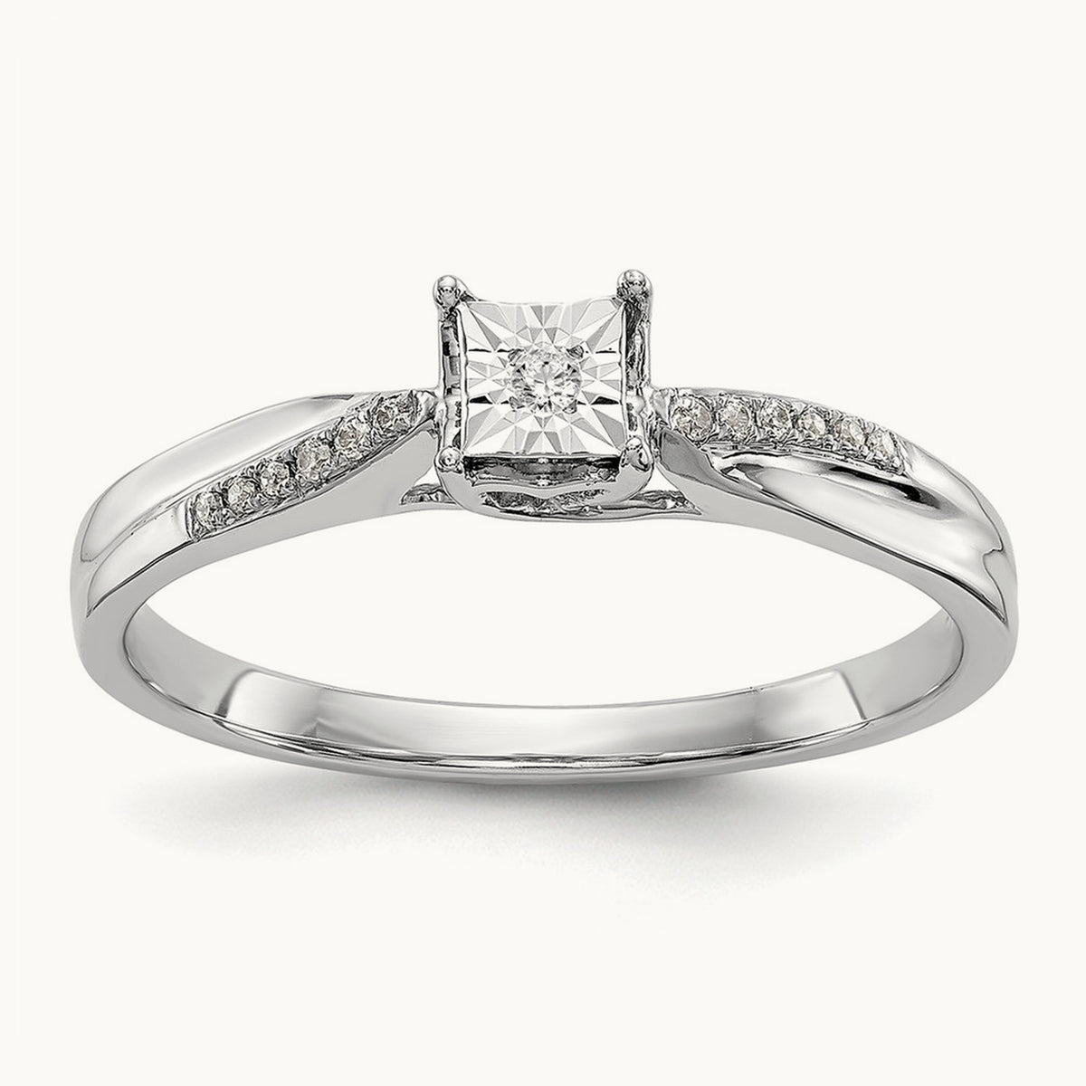 Complete Diamond Engagement Ring — 10K White Gold
