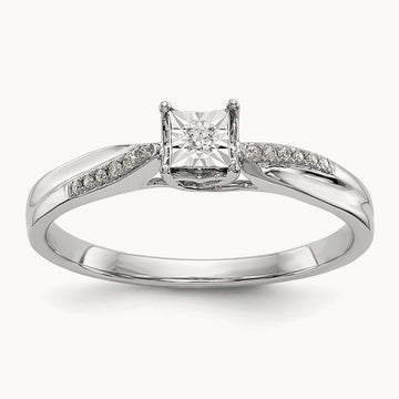 Complete Diamond Engagement Ring — 10K White Gold