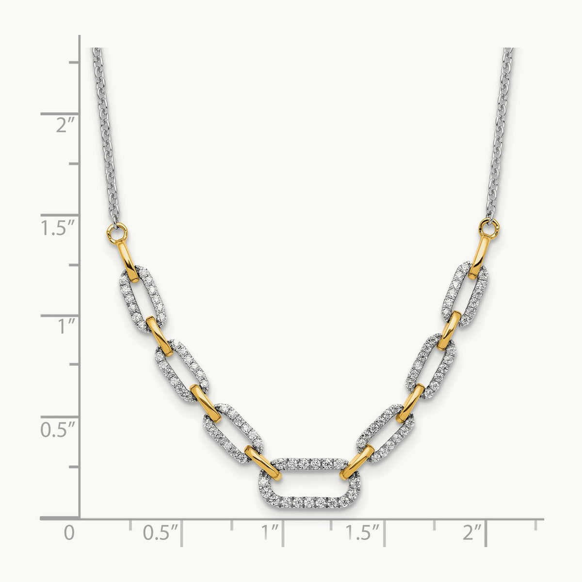 Fashion Link Necklace, 0.50 ct tw Lab-Grown Diamond — 14K Two-Tone