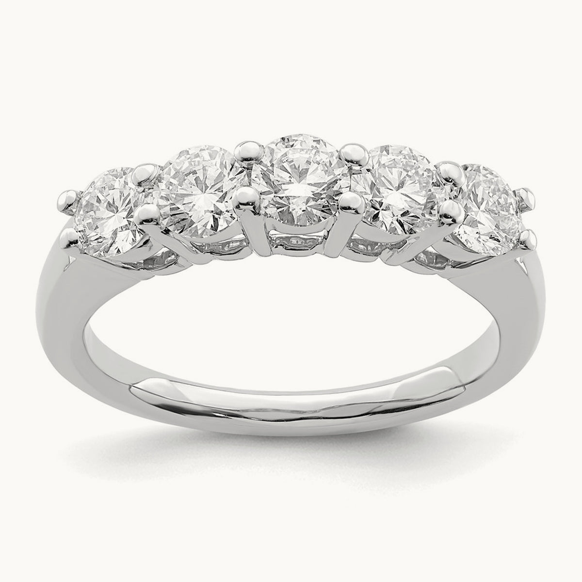 5-Stone Diamond Band, 14K White Gold
