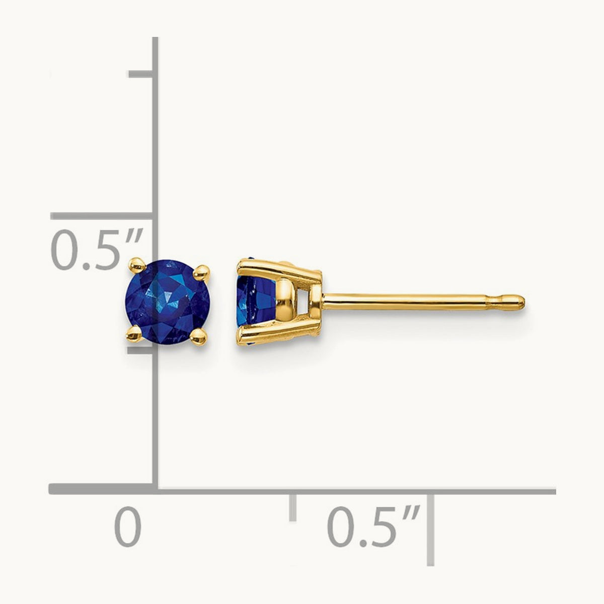 Sapphire Post Earrings, 14K
