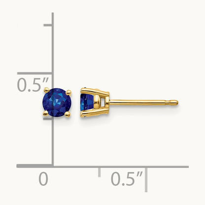 Sapphire Post Earrings, 14K