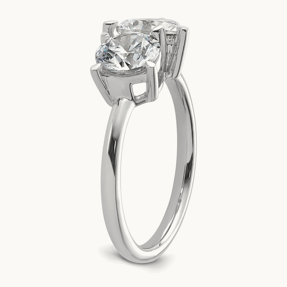 Round & Heart 2 Stone Engagement Ring, 2.00 ct tw Lab-Grown Diamond — 14K White Gold