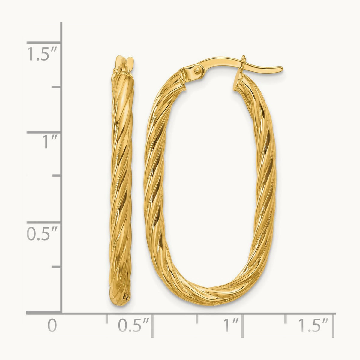 Polished Twisted Oval Hoop Earrings — Leslie's — 18mm
