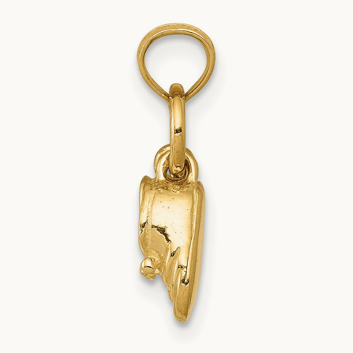 3D Moveable Baby Shoes Charm — 14K Yellow Gold, 15.4mm