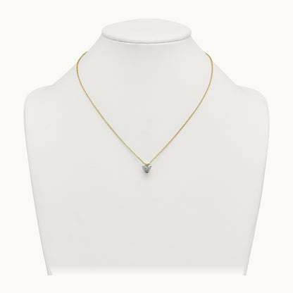 Heart Half Bezel Pendant Necklace, 1.00-3.00 ct tw Lab-Grown Diamond