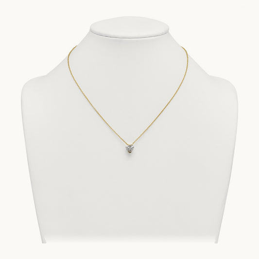 Heart Half Bezel Pendant Necklace, 1.00-3.00 ct tw Lab-Grown Diamond