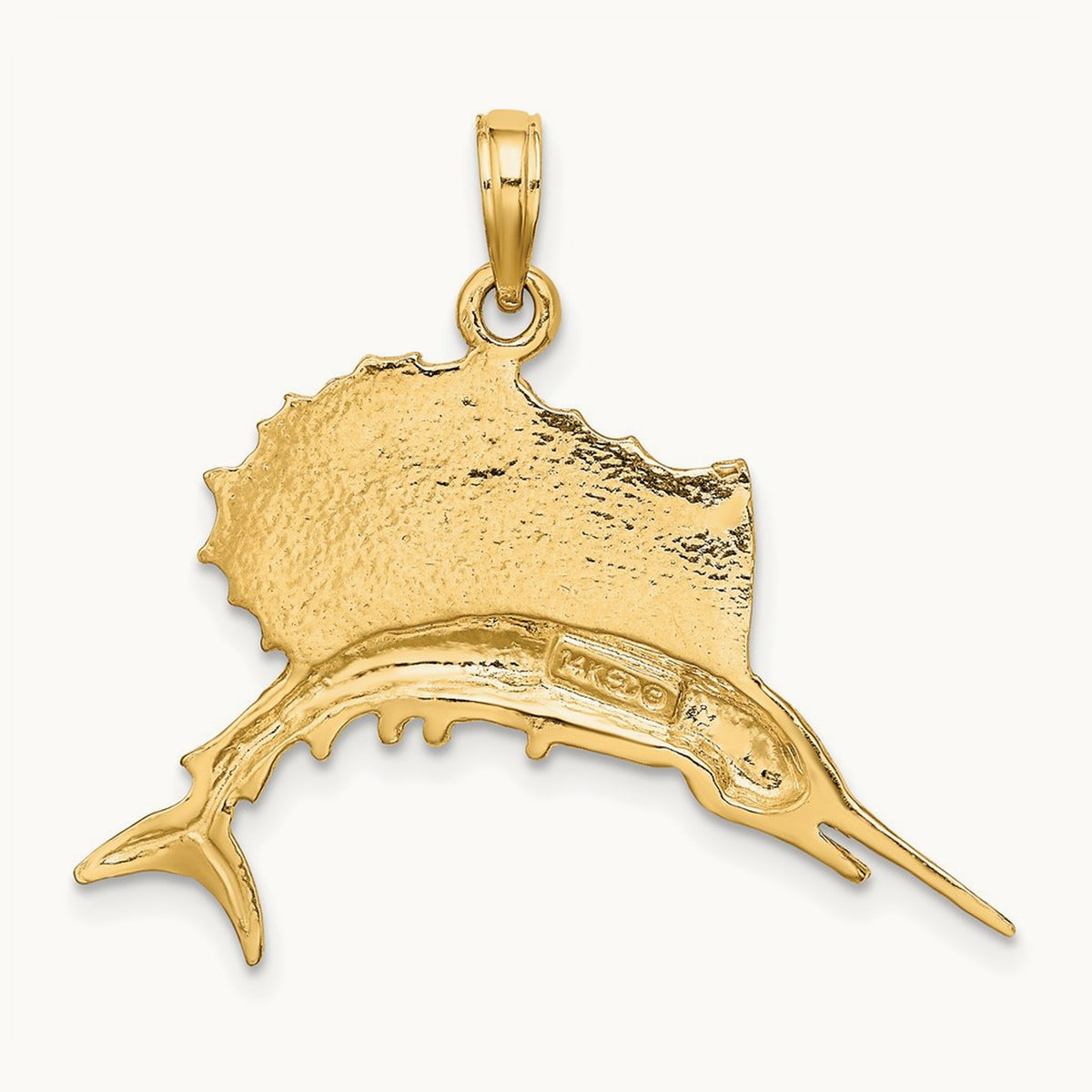 Polished Sailfish Pendant — 29mm