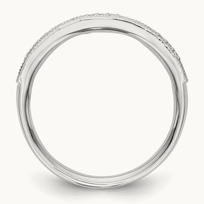 Diamond w/Sapphire Band, 14K White Gold