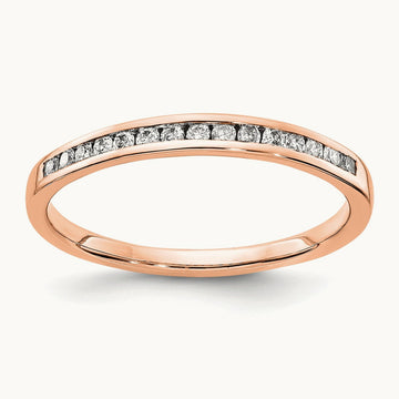 Diamond Channel Band — 14K Rose Gold, 6.75