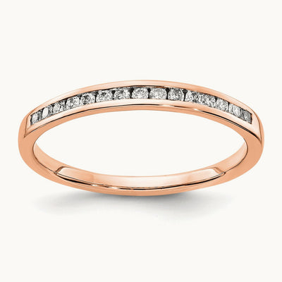 Diamond Channel Band — 14K Rose Gold, 6.75
