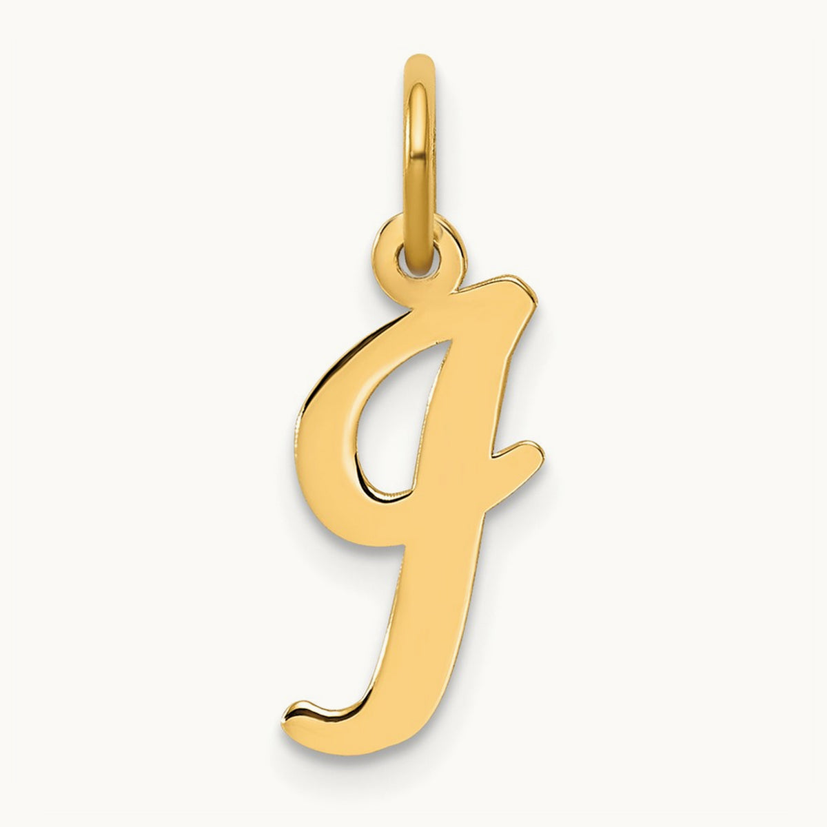 Medium Script Initial Charm — 14K Yellow Gold, I