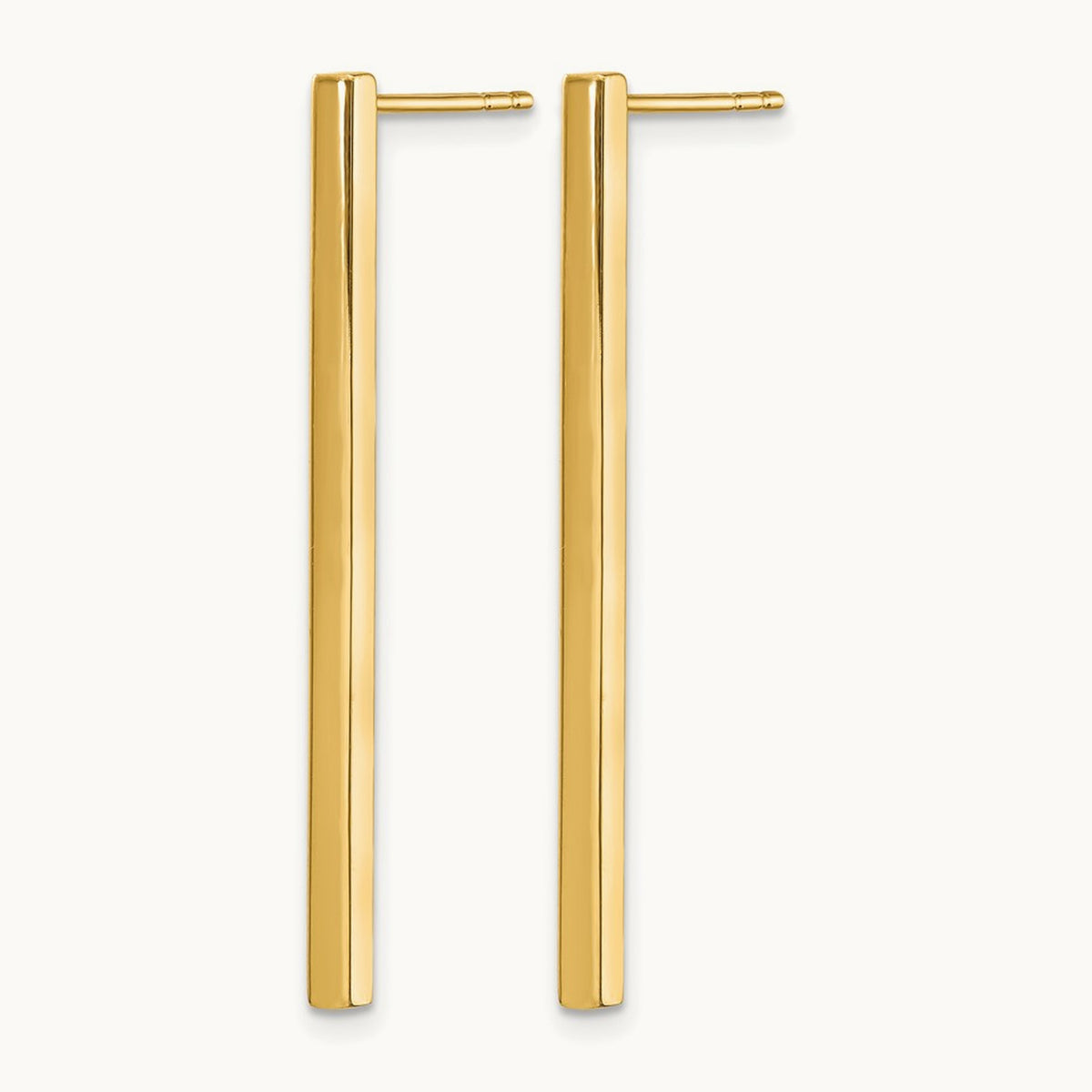 Polished Post Dangle Bar Earrings, 14K — Leslie's