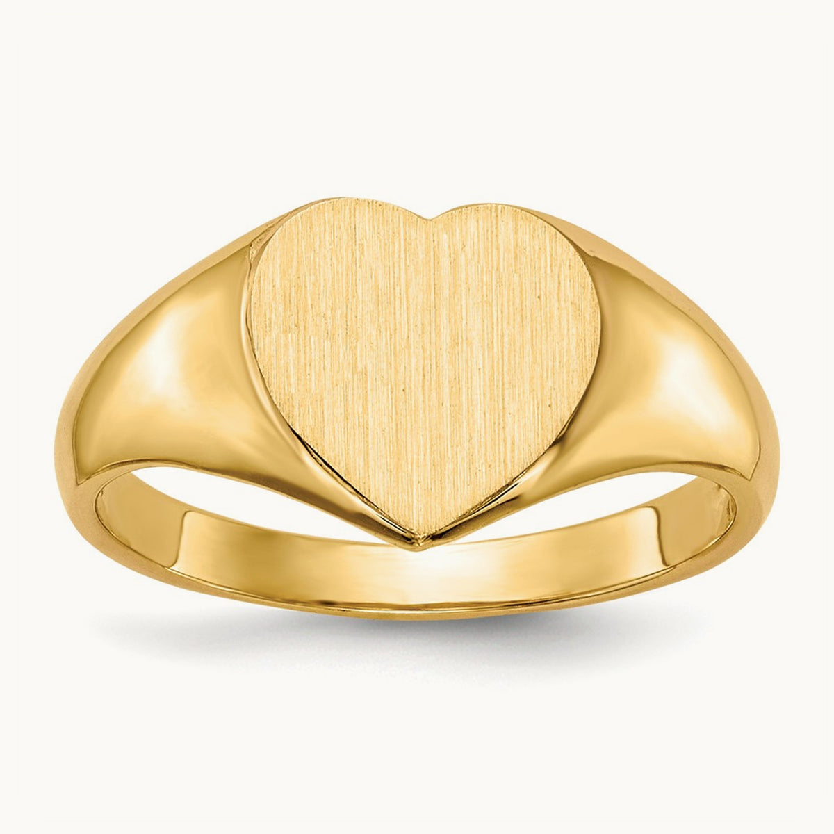 Open Back Heart Signet Ring — 9.0x9.0mm, 5