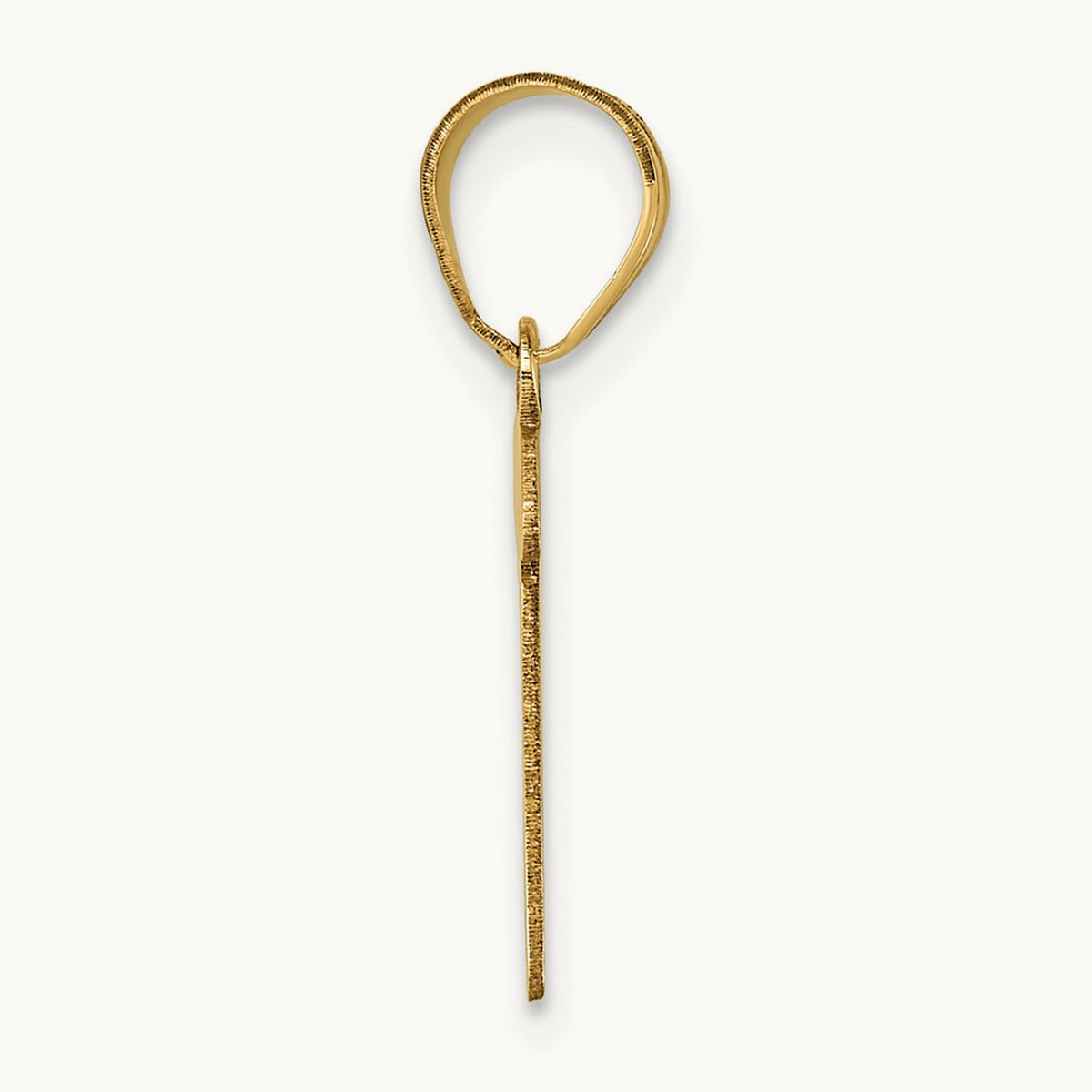 Polished Script Initial Pendant — 14K Yellow Gold, F
