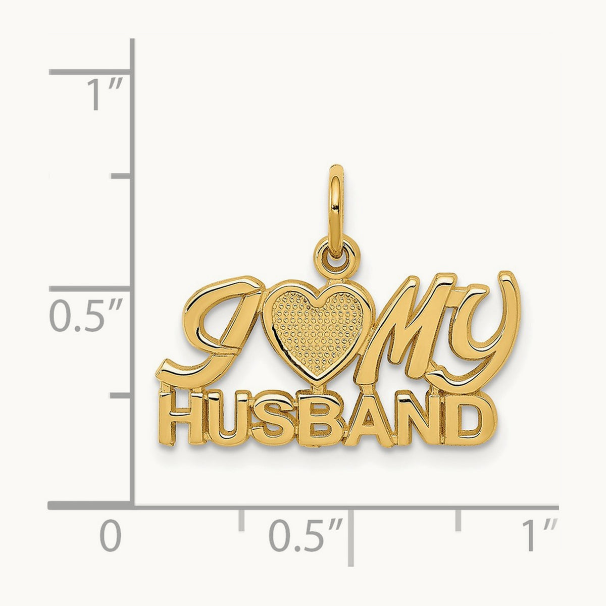 I HEART MY HUSBAND Charm, 14K