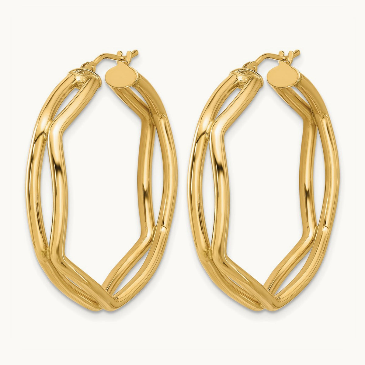 Polished Geometric Hoop Earrings — Leslie's — photo set