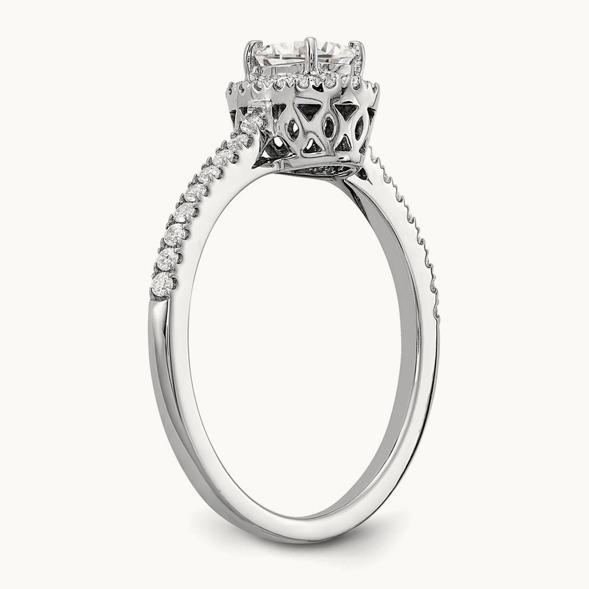 Oval Halo Semi-Mount Engagement Ring, 0.25 ct tw
