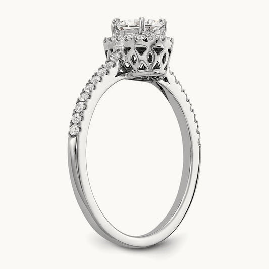 Oval Halo Semi-Mount Engagement Ring, 0.25 ct tw