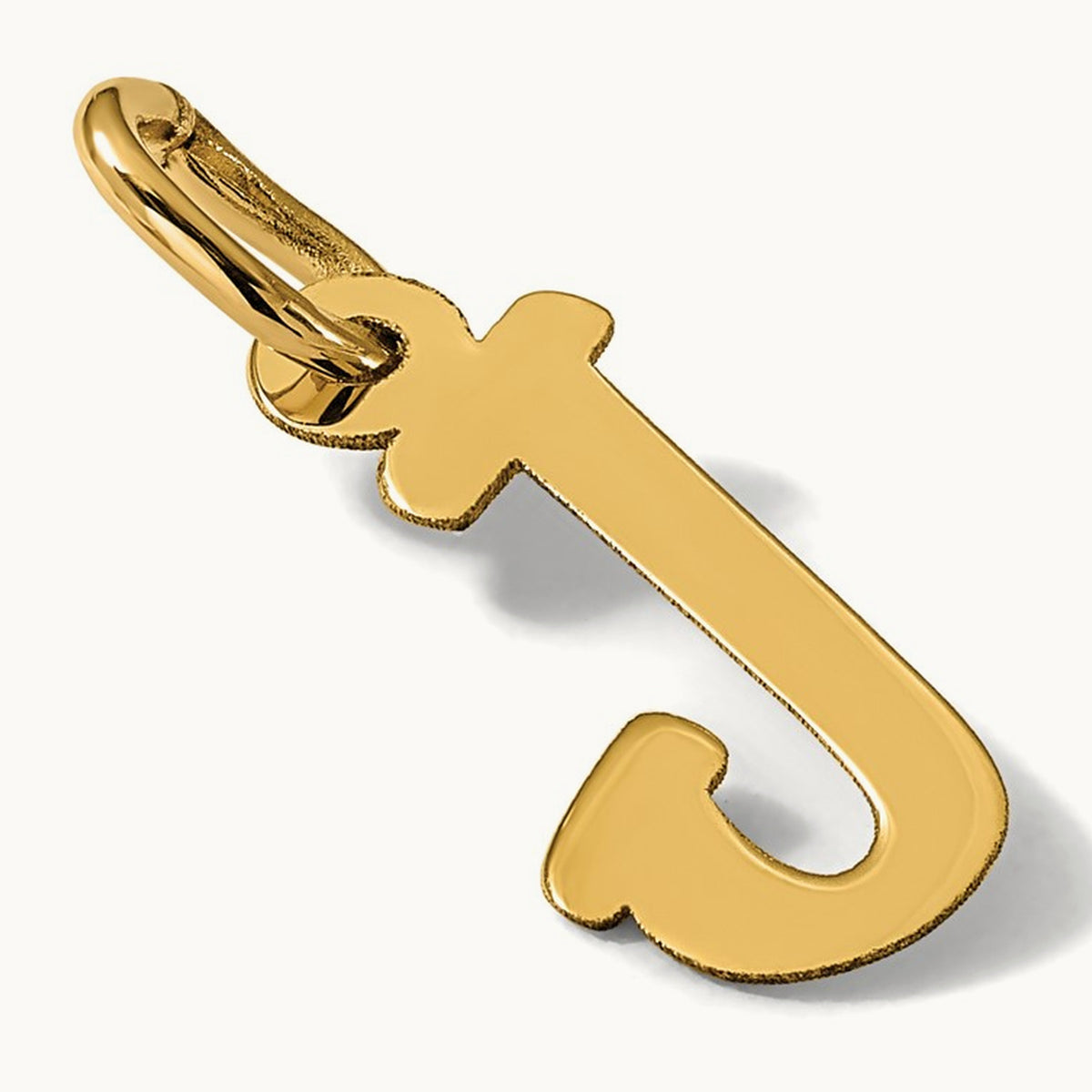 Small Script Letter J Initial Charm, 14K