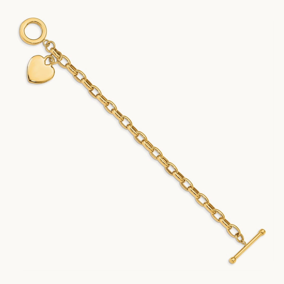 Heart Charm Bracelet, 14K