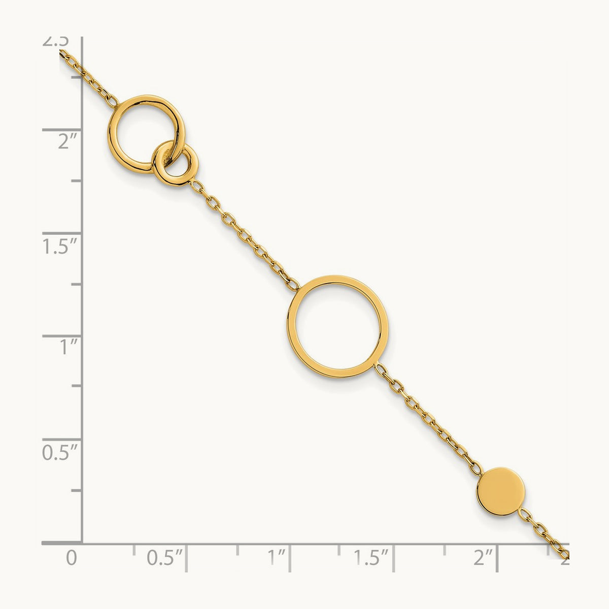 Polished Circle Pattern Bracelet, 14K
