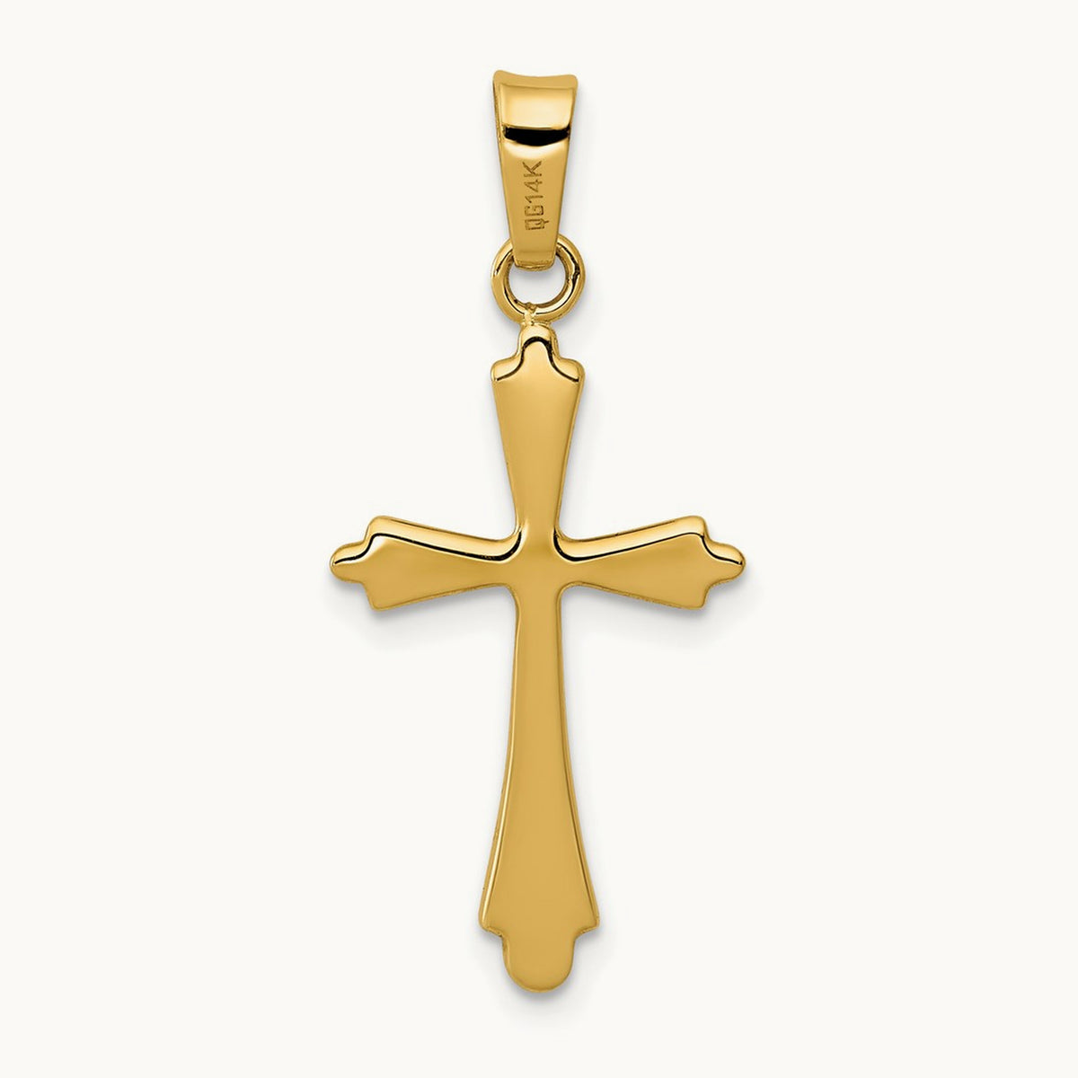 Polished Cross Pendant, 14K