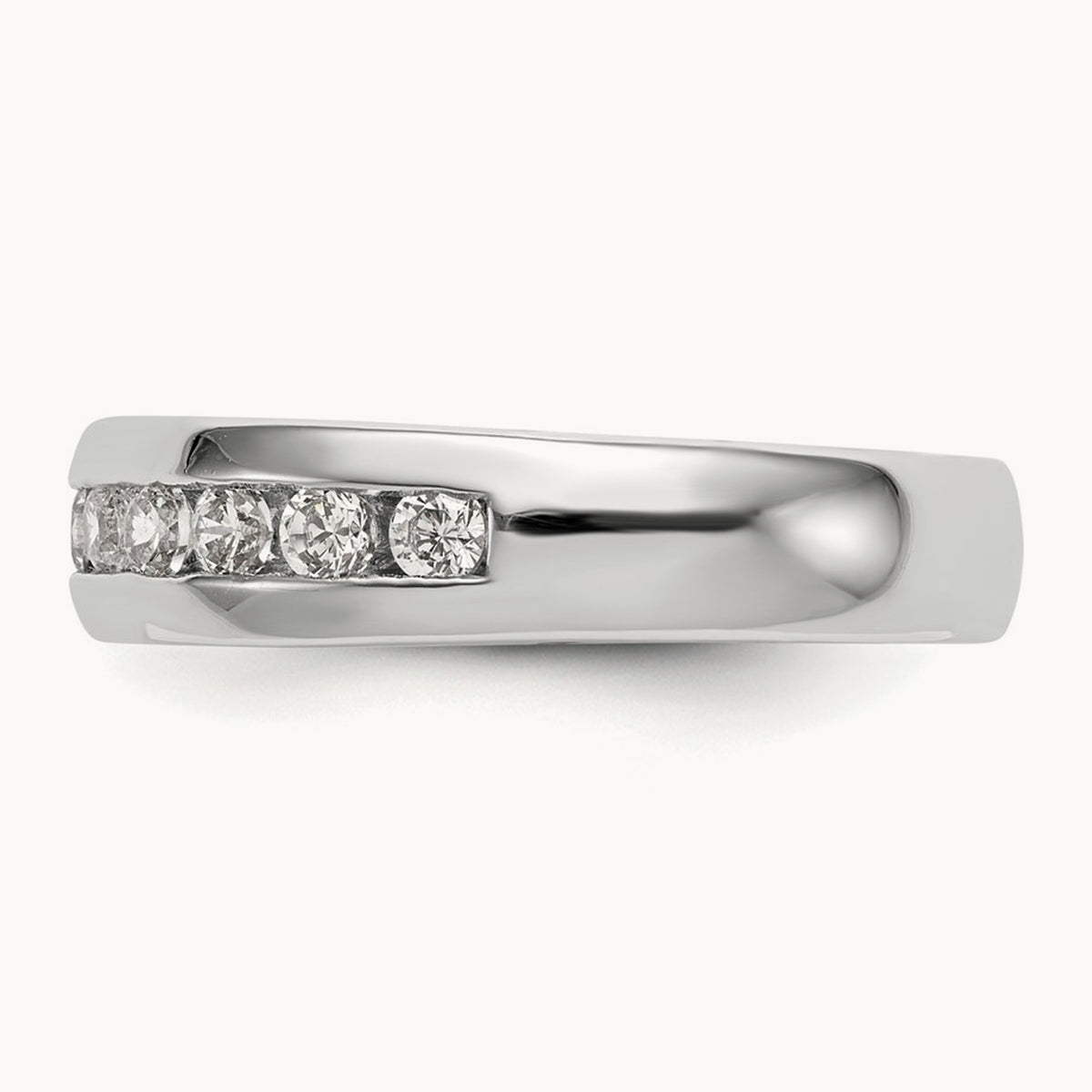 11-Stone Diamond Channel Band, 14K White Gold