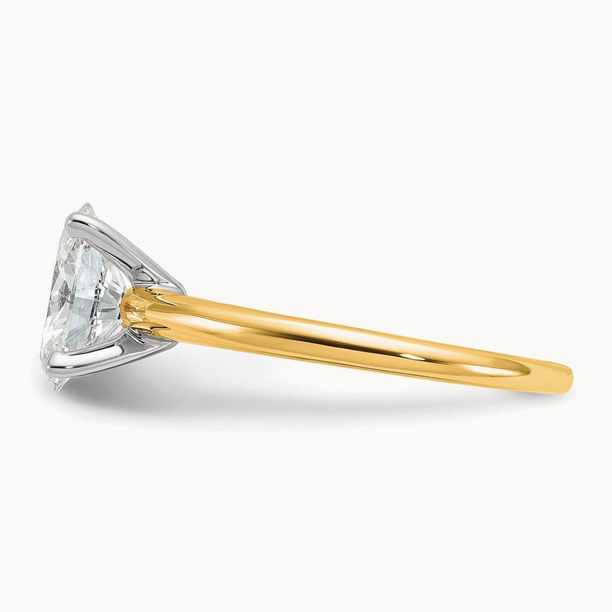 Oval Solitaire Engagement Ring, 0.50-5.00 ct tw Lab-Grown Diamond — 1 1/2 ct, 14K Two-Tone
