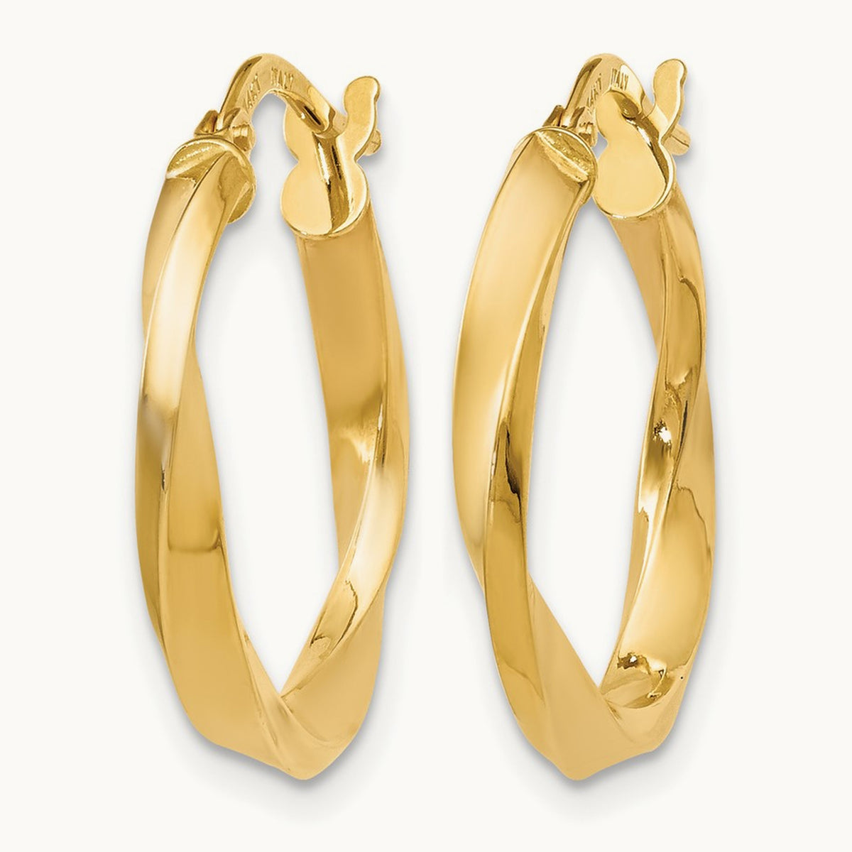 Polished Twisted Hoop Earrings, 14K — Leslie's