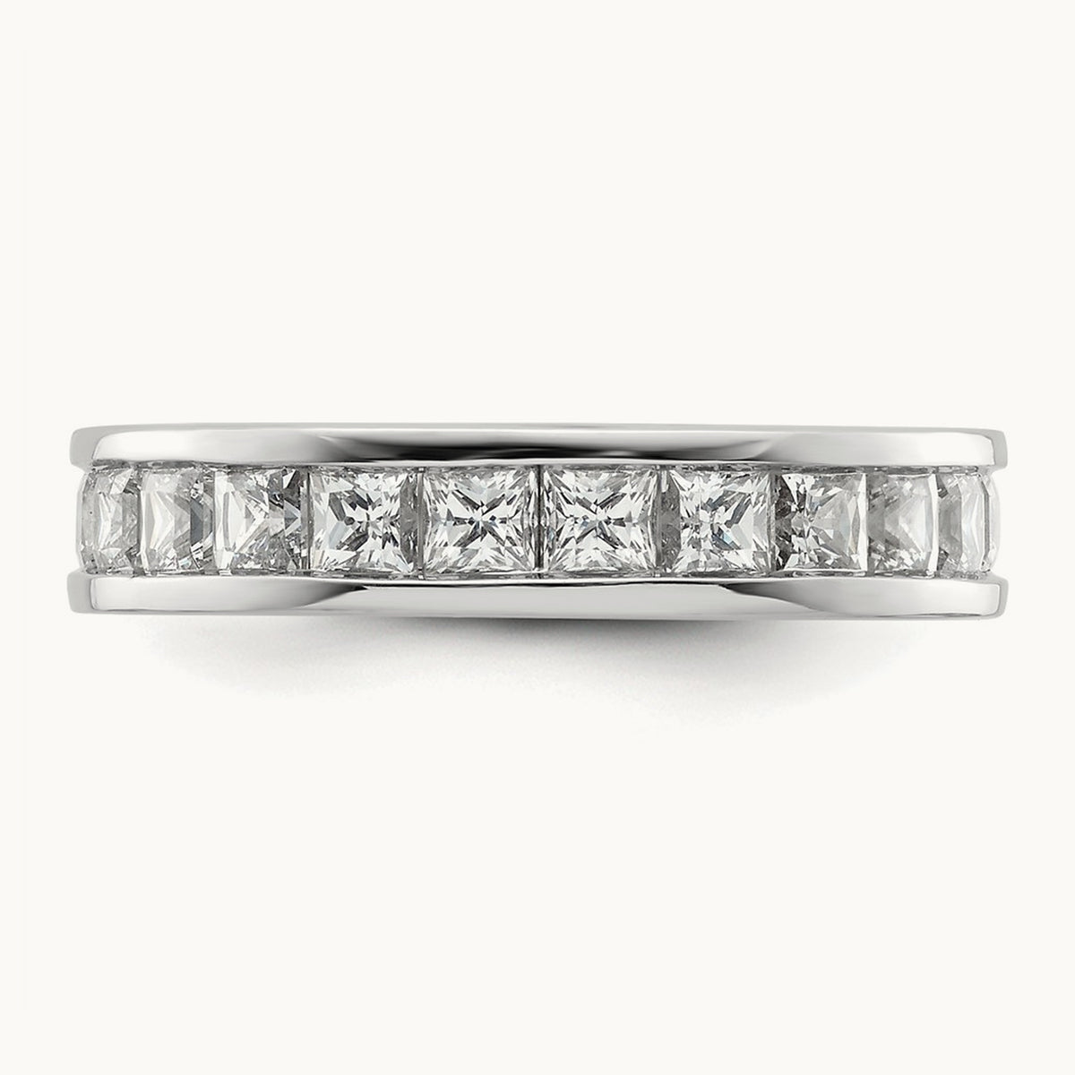 Princess Eternity Band, 2.00-3.00 ct tw Lab-Grown Diamond — 3 ct, 14K White Gold