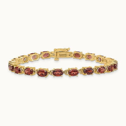 Oval Garnet Bracelet — 6x4mm