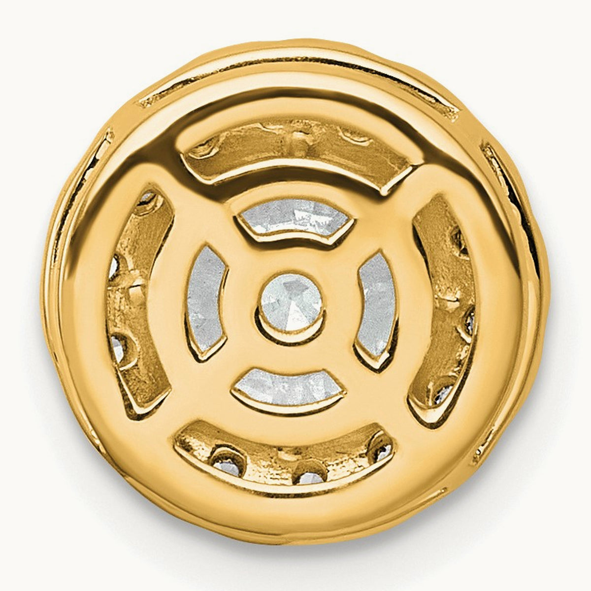 Round Halo Chain Slide Pendant, 0.25-5.00 ct tw Lab-Grown Diamond — 1 7/8 ct, 14K Yellow Gold