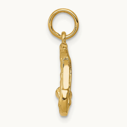 3-D Saxophone Charm, 14K