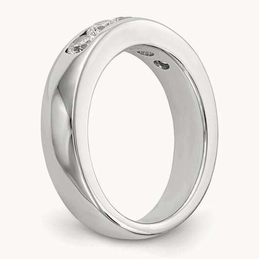 5-Stone Diamond Channel Band, 14K White Gold