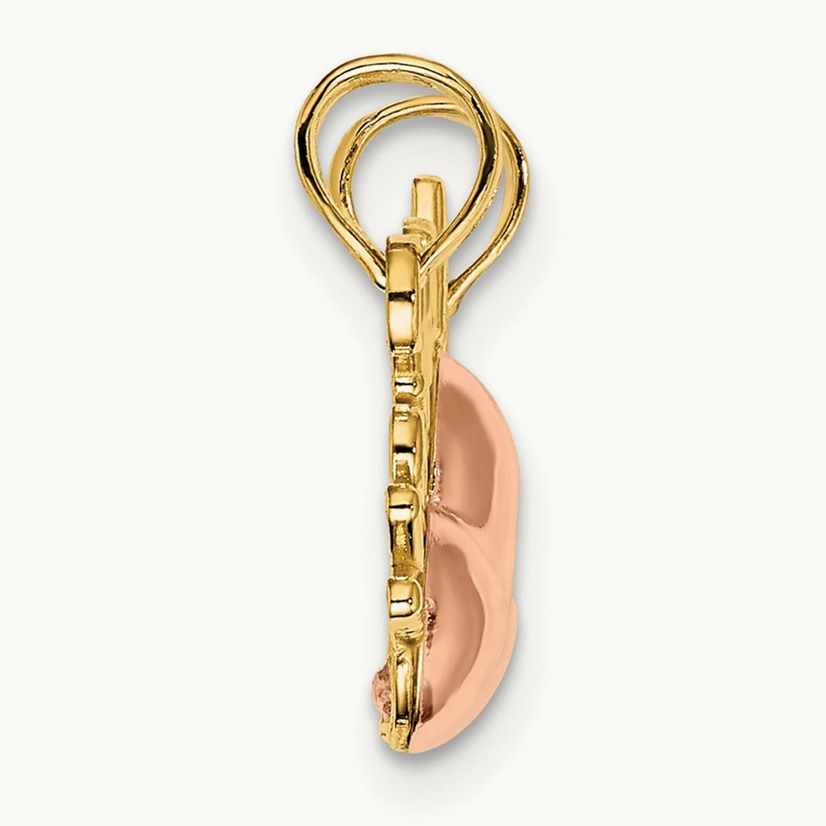 MOTHER and DAUGHTER Break-Apart Hearts Charm, 14K Two-tone