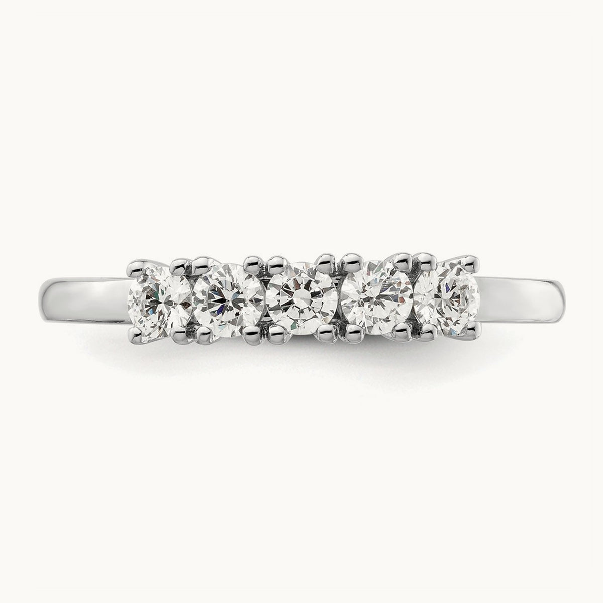 5-Stone Diamond Band, 14K White Gold
