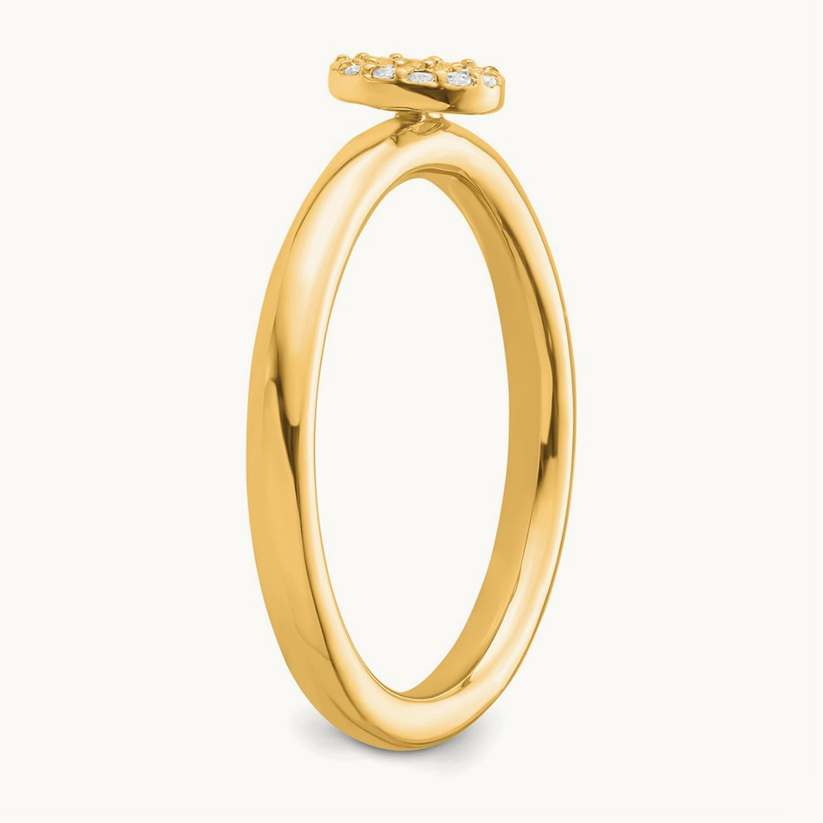 Stackable Diamond Ring — 14K Yellow Gold, O