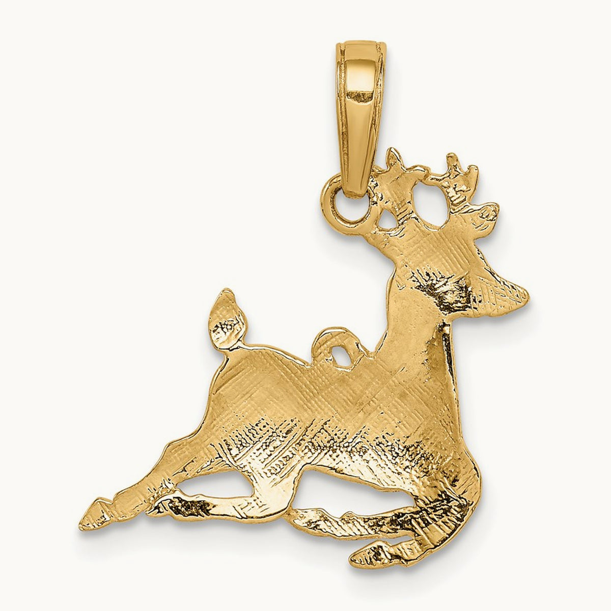 Polished Reindeer Pendant, 14K