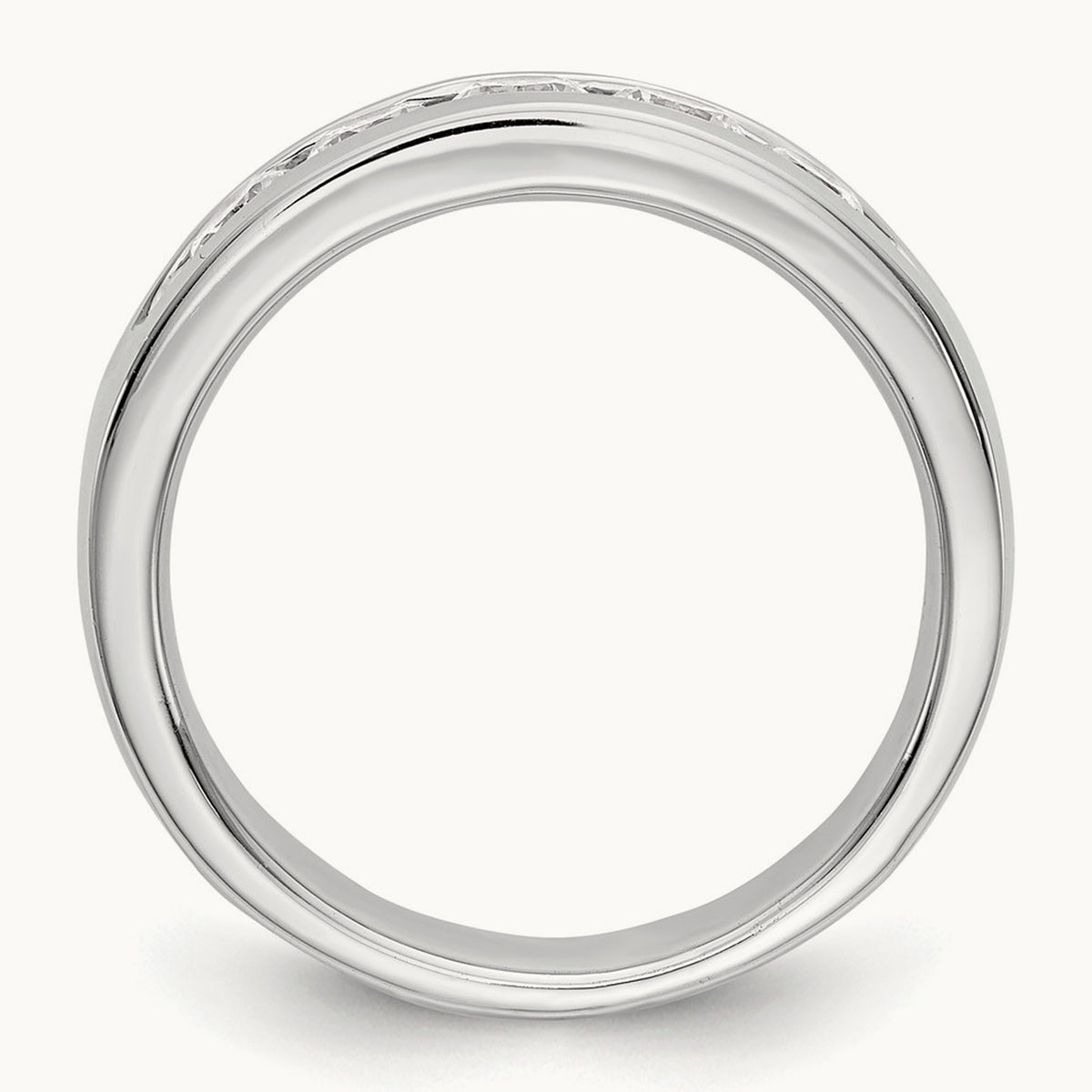 5-Stone Diamond Channel Band, 14K White Gold