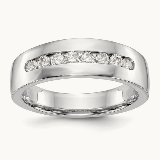 Diamond Men's Band, 14K White Gold