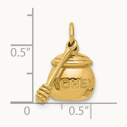 Fancy Honey Pot With Wand, 14K Yellow Gold