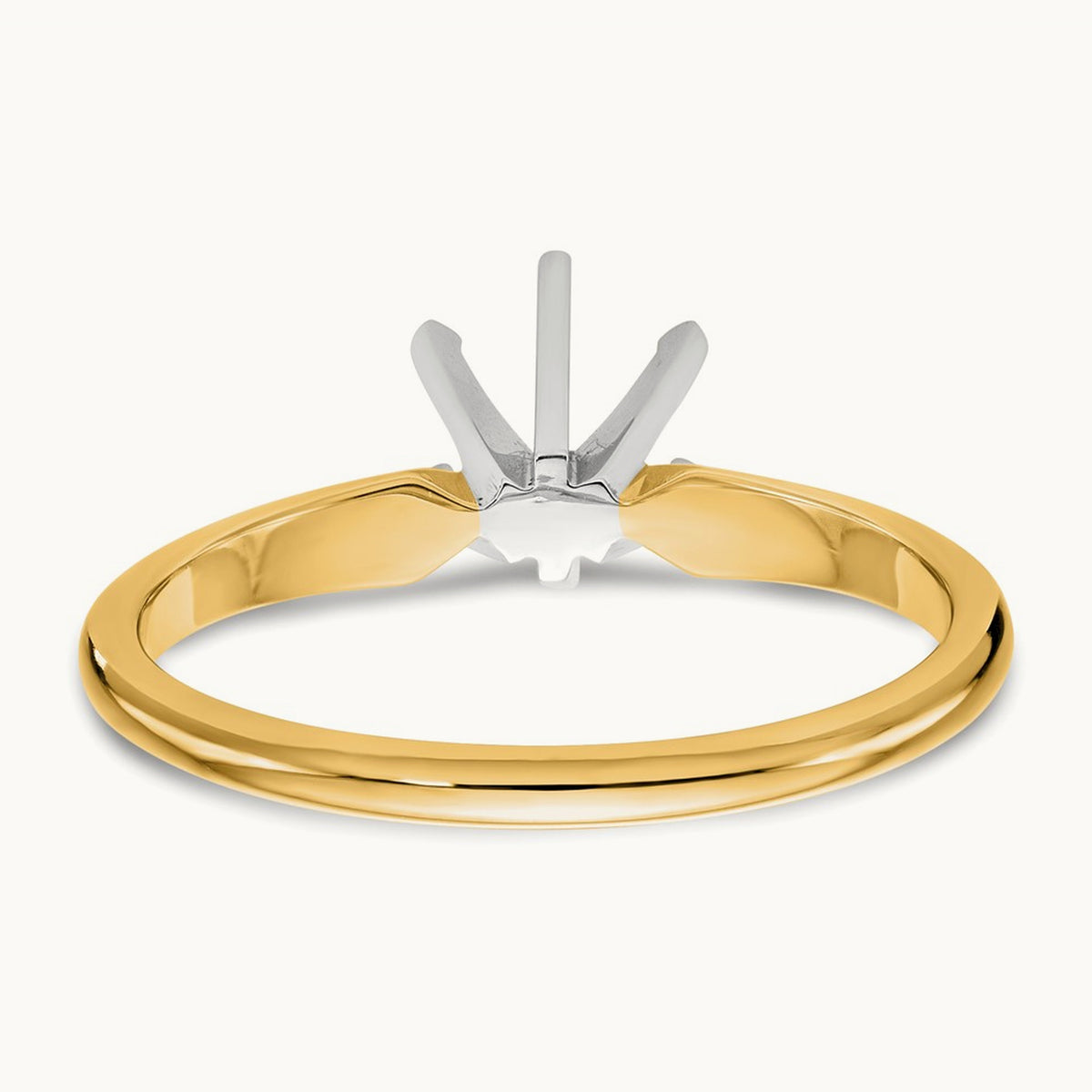 1/4ct. Lightweight Half-Round 6-Prong Ring Mounting, 14K Two-tone