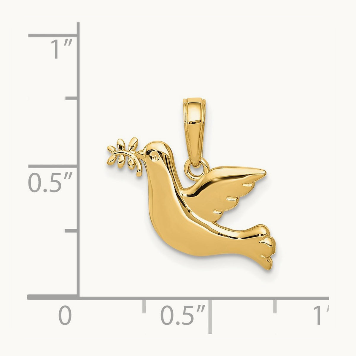 Polished Dove Charm, 14K